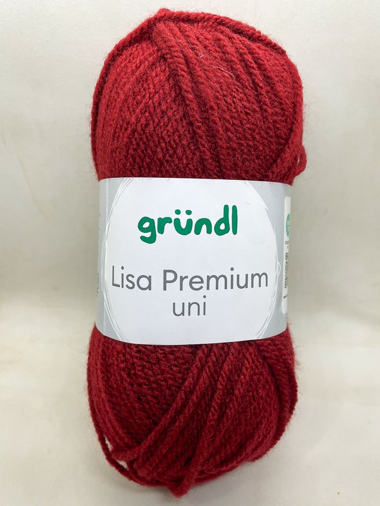 Gründl Wolle Lisa Premium Uni Strickgarn aus 100 % Polyacryl, Garn zum