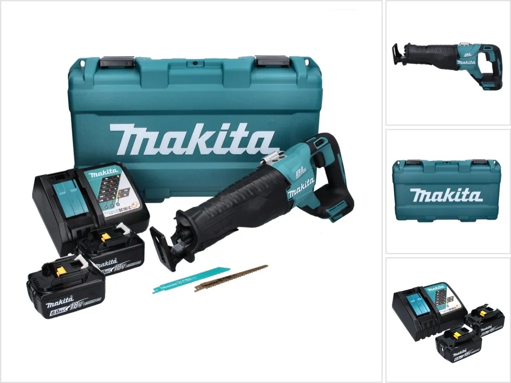 Scie sabre professionnelle Makita 18V Brushless DJR187 avec Coffret et 2 Accus