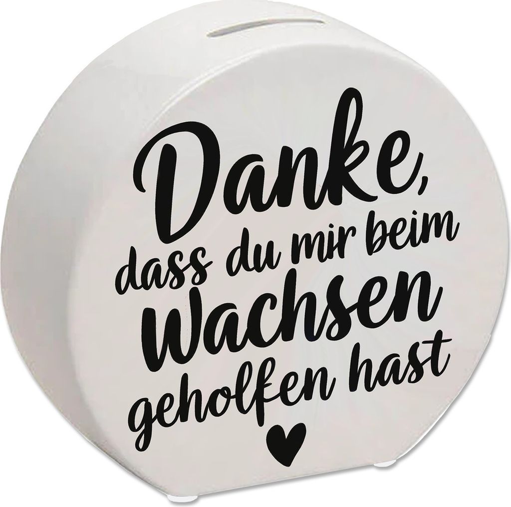 Dankeschön Spardose mit Herz und Spruch