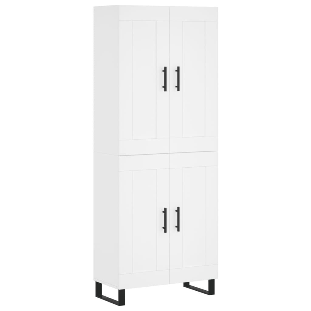 Highboard Weiß 69,5x34x180 cm Holzwerkstoff