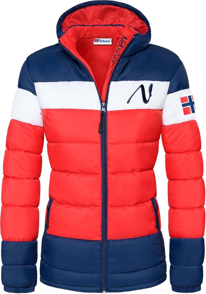 Nebulus Winterjacke MIXUP Damen, warme Outdoorjacke, praktische & vielseitige Übergangs- & Winterjacke, P4832 - Damen, rot-blau, M/38