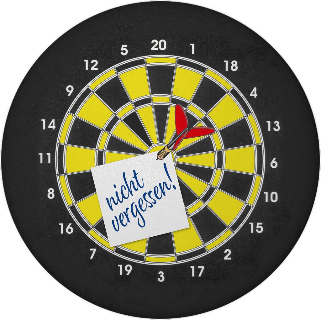 nicht vergessen! Dartscheibe Magnet rund