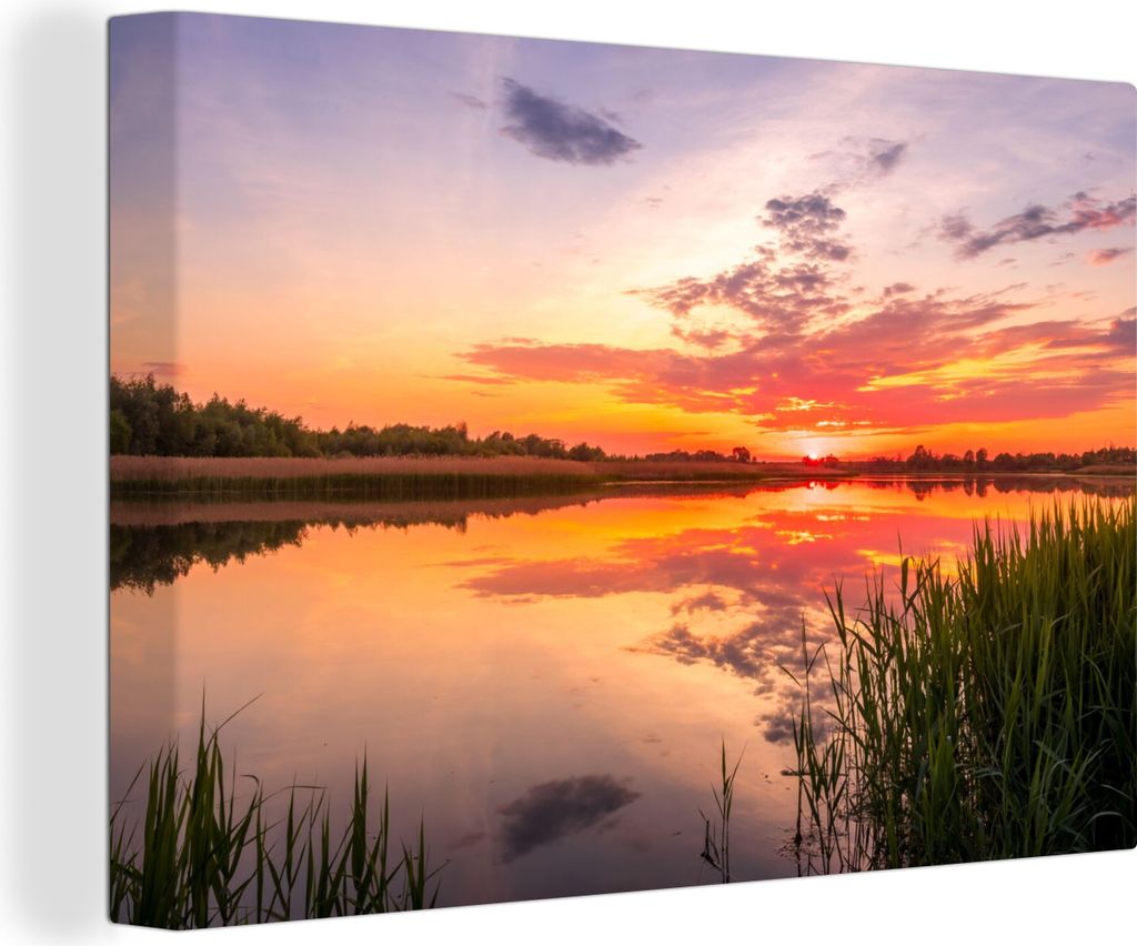 OneMillionCanvasses - Leinwandbilder - 150x100 cm, Wasser - Luft - Natur, Wandbilder Kunstdruck Wanddekoration - Foto auf Leinwand - Gemälde auf...