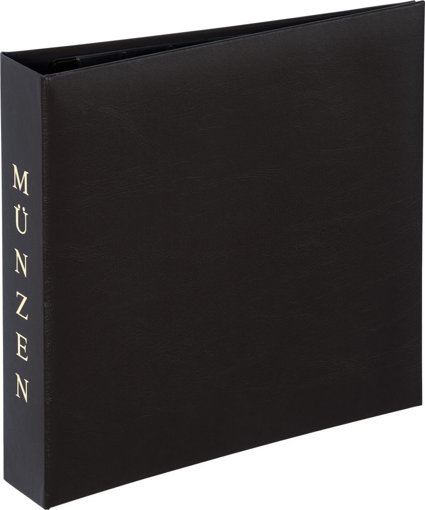 PAGNA Münzalbum 4-Ring Mechanik schwarz