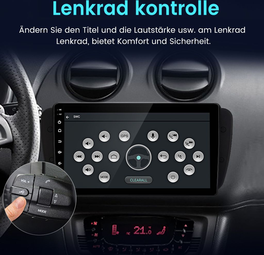 2GB 64GB Android Autoradio Pour Seat Ibiza 2009-2013 Radio Avec Carplay