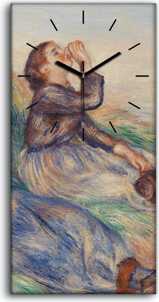 Wandbild Leinwand Bilder Wanduhr 30x60 Malerei Frauen Mädchen Wiesen Kunst - schwarze Hände