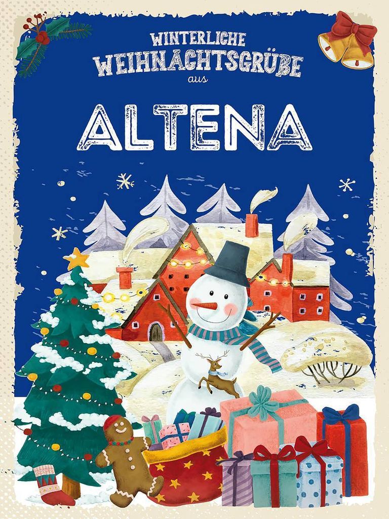 vianmo Holzschild 40x30 cm Weihnachtsgrüße aus ALTENA