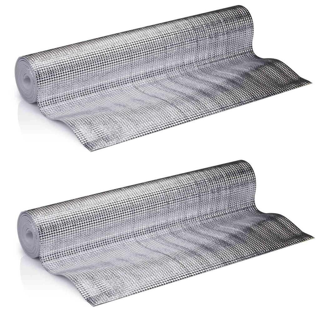 2x Heizkörper Reflexionsfolie je 2,5 m x 50 cm Zuschneidbar Heizung Isolierfolie Isoliermatte