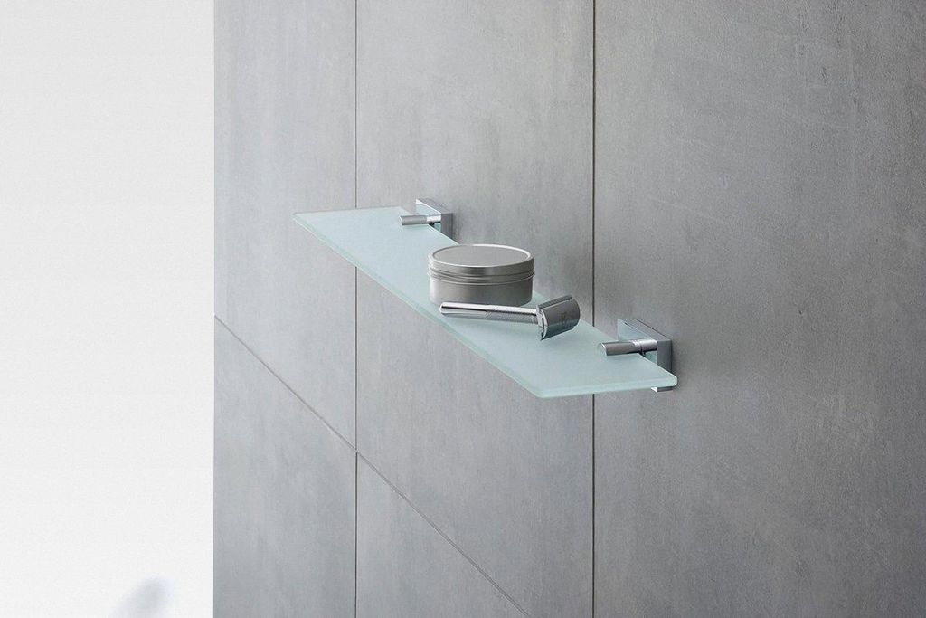 Glasablage Karree, Ablage Bad, Wandmontage, 60 cm, Chrom, 0099501000