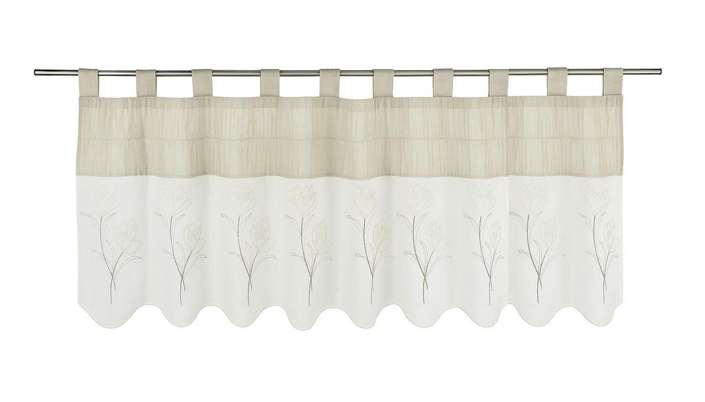 Design Schlaufen-Scheibengardine bestickt 2226 HxB ca. 50x145cm