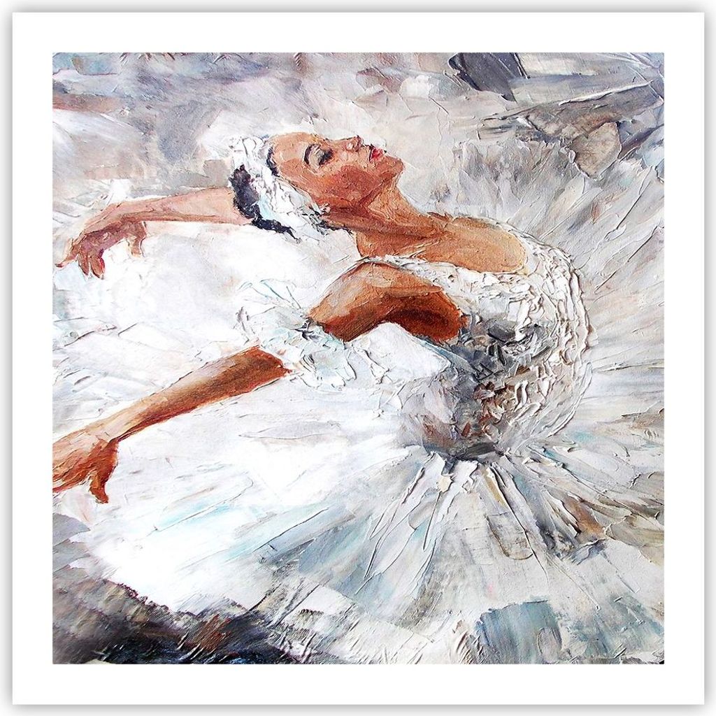 Poster - Poster ohne Rahmen - Frau Tanz Ballett Körper - 60x60 cm - Wand Bild - Wanddeko - Wandbilder - Kunstposter - Wandposter - Bilder - Kunstd...