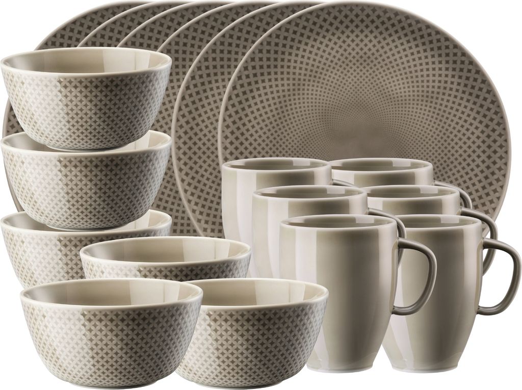 Rosenthal Junto Pearl Grey Frühstücksset 18tlg