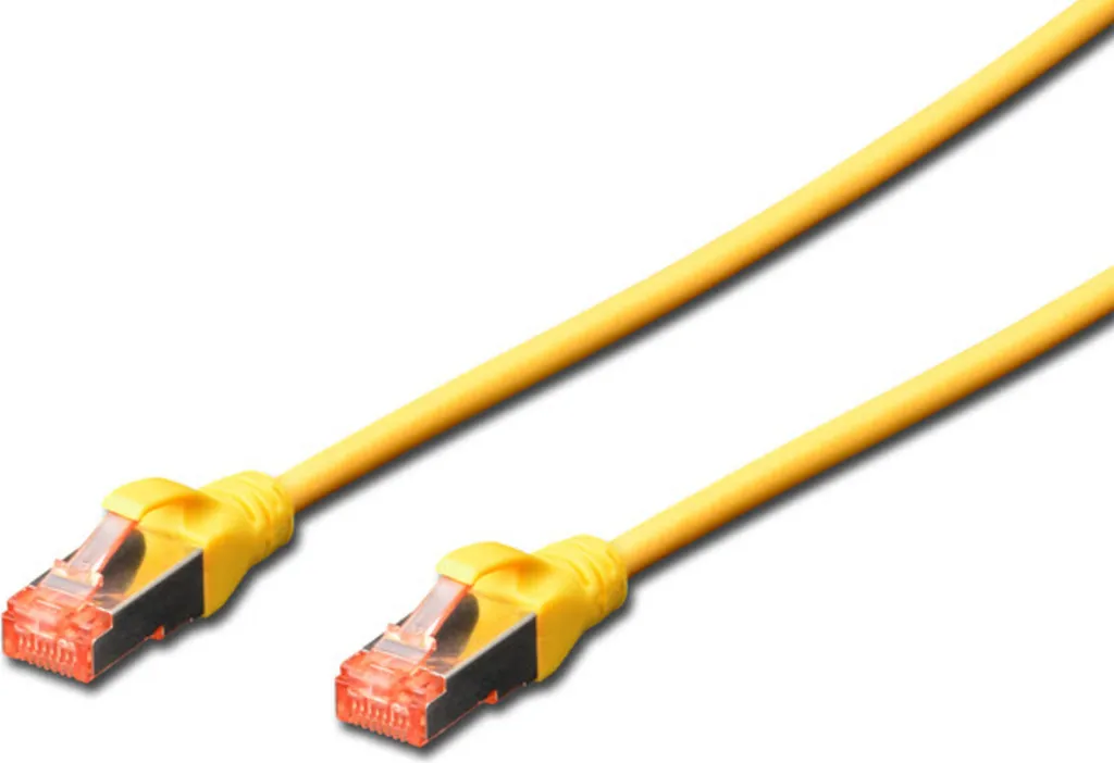 DIGITUS cavo patch Cat6 S/FTP 2xRJ45 0,5m giallo leva protezione polybag
