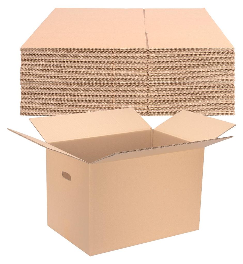 15 Faltkartons mit Grifflöchern Umzugskarton 600 x 400 x 400 mm 2-wellig BC-Welle - KK 107G