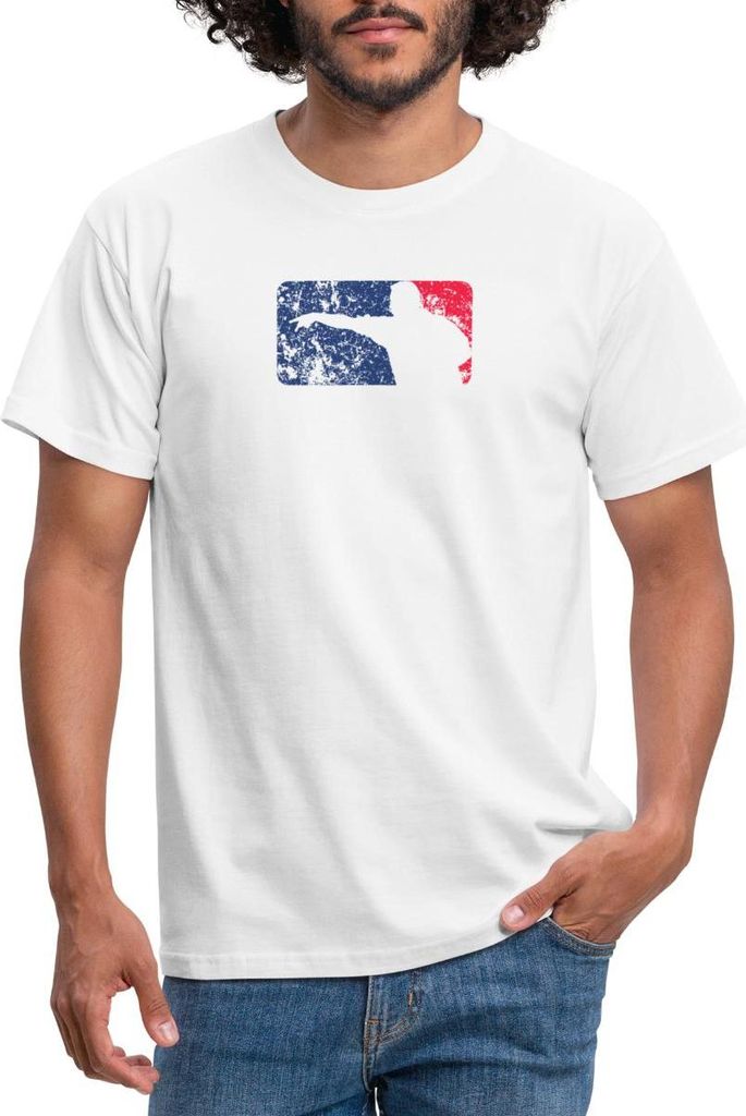 Spreadshirt Darts Stand Up If You Love The Darts Logo Retro Männer T-Shirt, XXL, Weiß