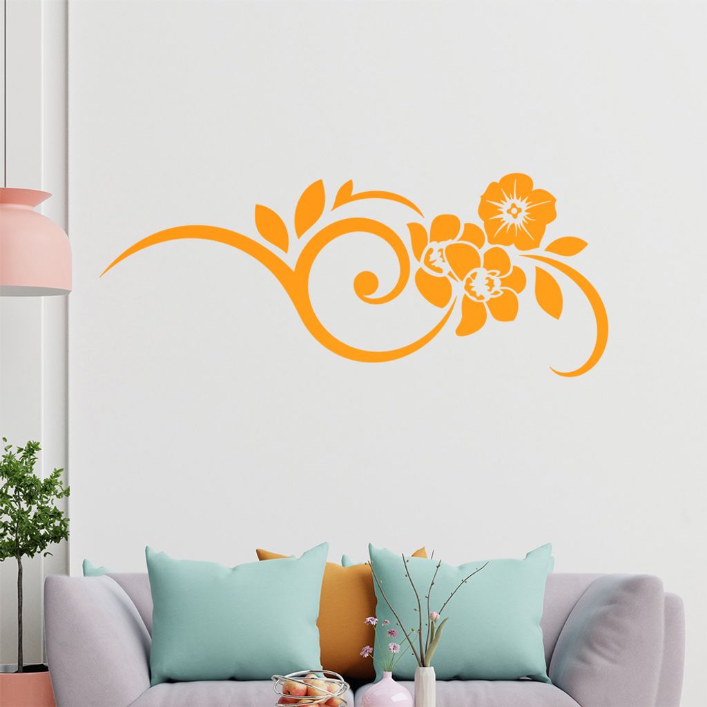 Orchidee - Linien Wandtattoo in 6 Größen - Wandaufkleber Wall Sticker - Dekoration, Küche, Wohnzimmer, Schlafzimmer, Badezimmer