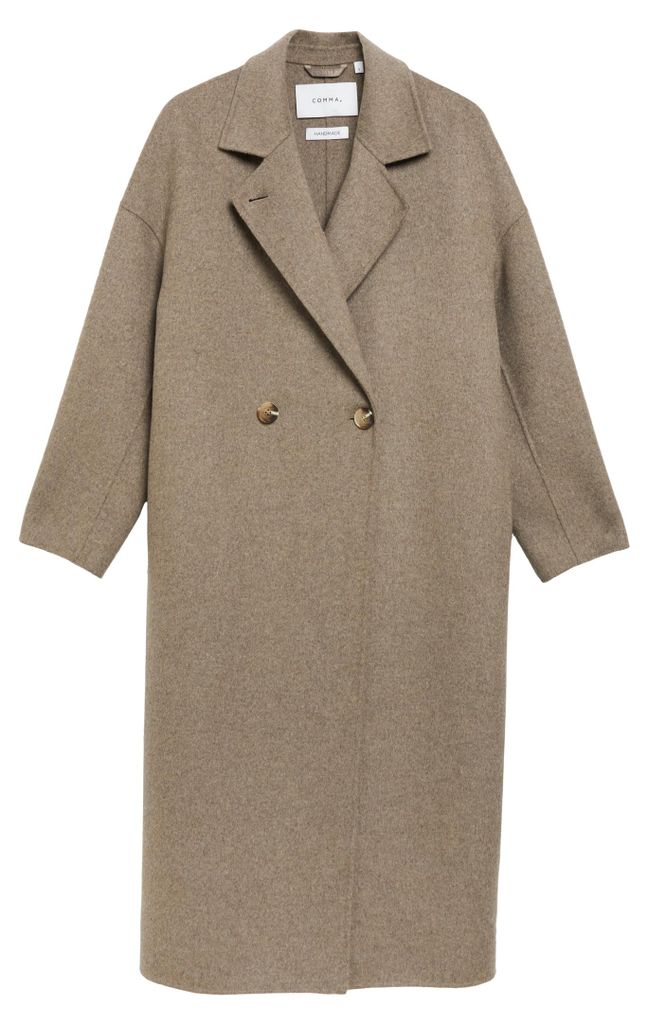 Comma Damen Outdoor Mantel aus Wollmix Oversize Braun Größe Produktbild 