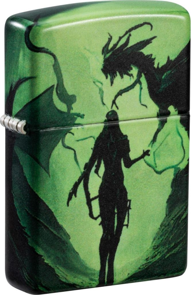 Zippo Benzin Feuerzeug Dragon Girl Glow in the Dark green Produktbild 