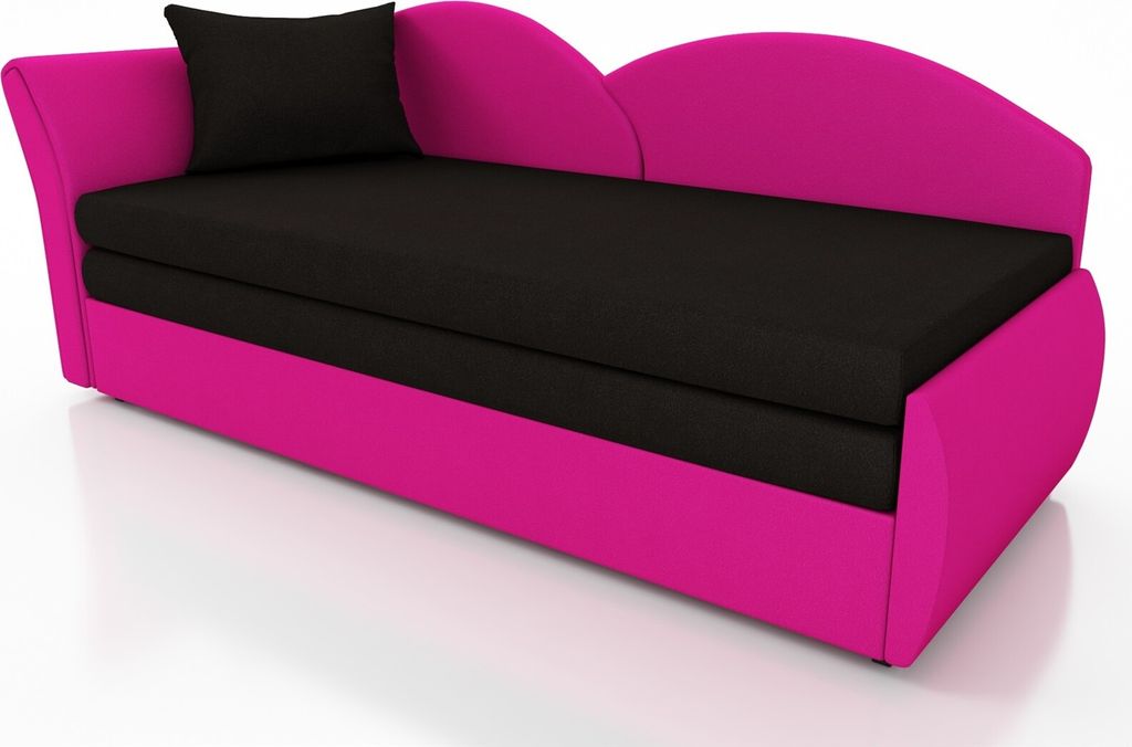 Sofa Schlafsofa inklusive Bettkasten ALINA / R- Stoff Alova Pink / Schwarz