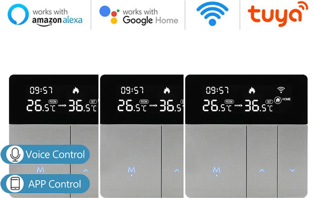 3X WIFI Smart Raumthermostat Thermostat, Warmwasserbereitung, wifi fußbodenheizung APP Control Voice Heizung Kompatibel mit Alexa/Google für zu H...