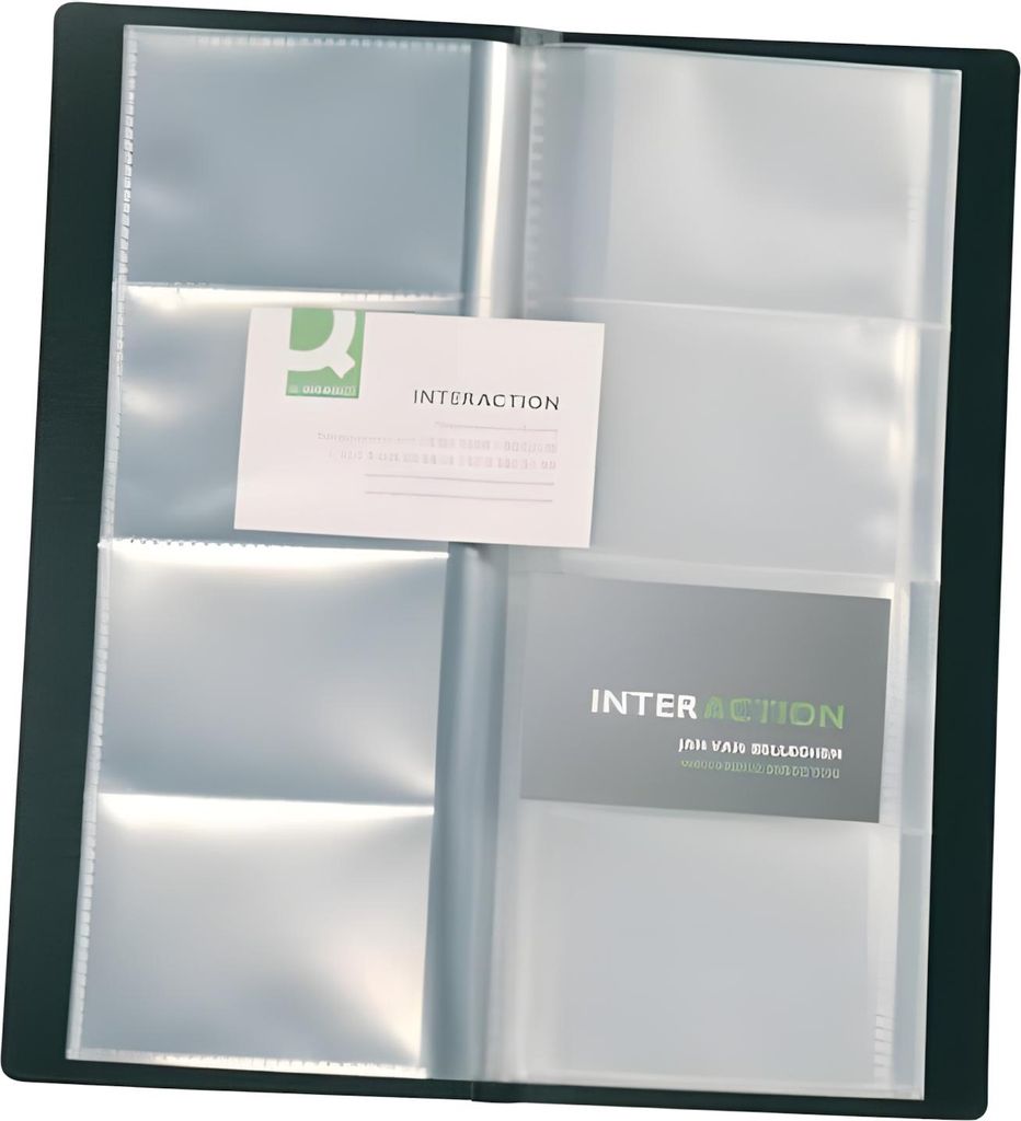 Q-Connect Visitenkartenbuch schwarz für 160 Karten Produktbild 