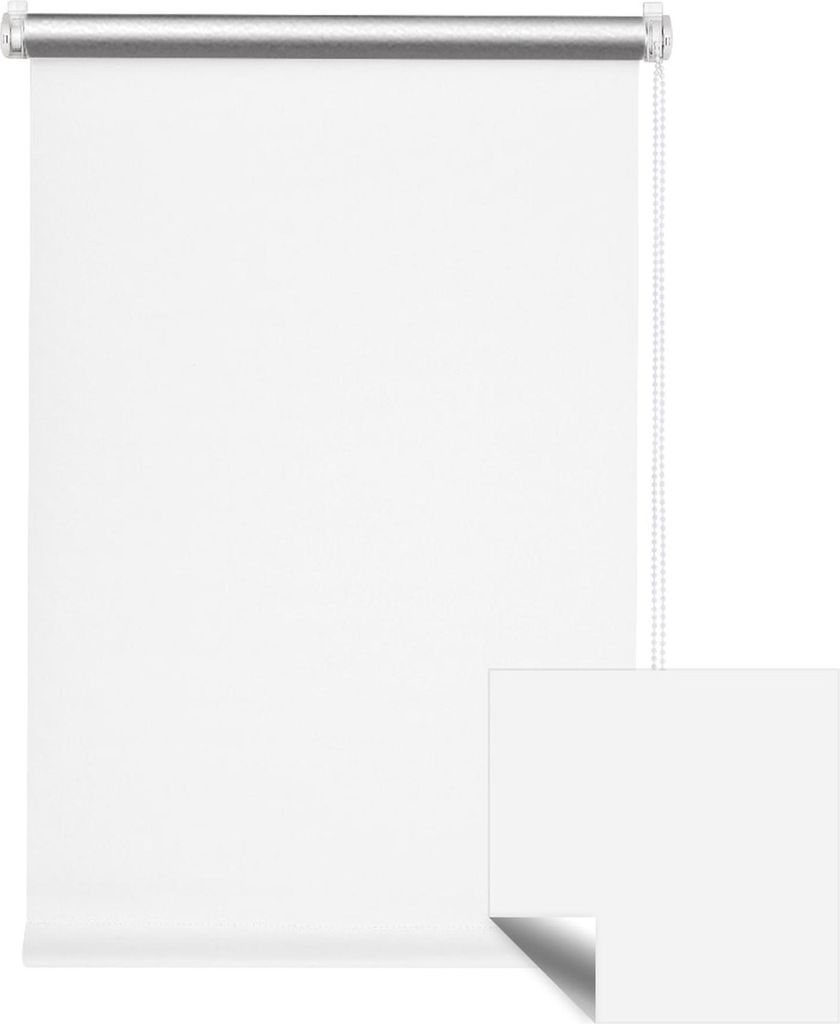 Victoria M. Klemmfix Tenebra Verdunkelungsrollo / Thermorollo, 75 x 160 cm, weiß ohne Bohren mit Wärmeschutz & Sichtschutz, Kettenzug – ideal f...