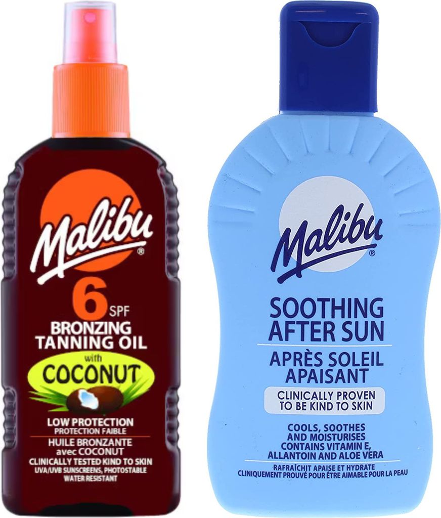 Malibu Kokosnuss-Bräunungsöl LSF 6 200 ml + After Sun Balsam 200 ml