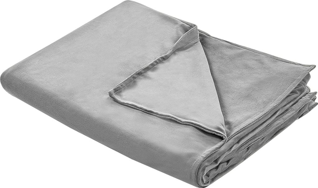 BELIANI Bezug für Gewichtsdecken Grau Minky-Stoffbezug 120 x 180 cm Flauschig Einfarbig Modern Ersatzbezug Therapiedeckenbezug mit Schlaufen