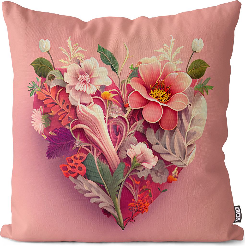VOID Blumen Herz Liebe Muttertag Kissenbezug Kissenhülle sofa couch wohnzimmer dekoration wasserfest Outdoor Garten Kissen bezug deko