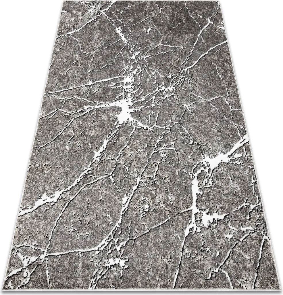 Tapis de Salon Moderne Aspect Marbre Gris Structurel 140x190 MATEO
