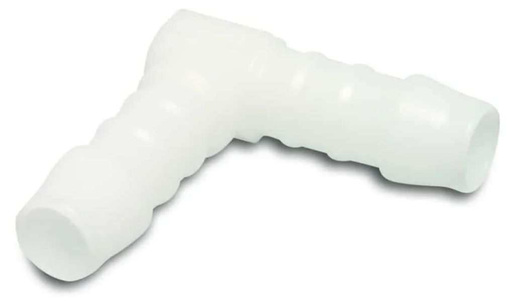 Slangverbinder 6mm Kunststof Hoek 90° van Hoogwaardig POM Productafbeelding 