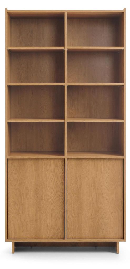 Großes Bücherregal / Regal YASUMI (98 cm) – Eiche Carmel (Japandi)
