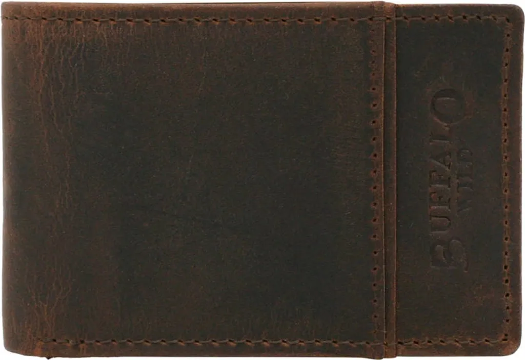 Buffalo Wild Portafoglio Uomo in Pelle Naturale Marrone 12x9,5 cm