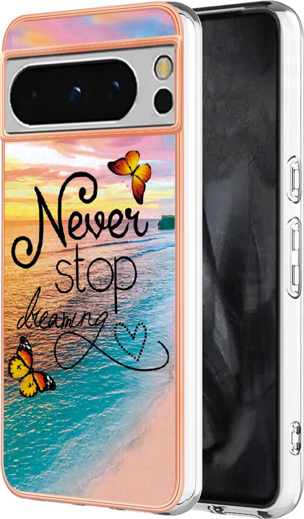 Hülle für Google Pixel 8 Pro Muster TPU Silikon Stoßdämpfer Bumper Schutzhülle Gold