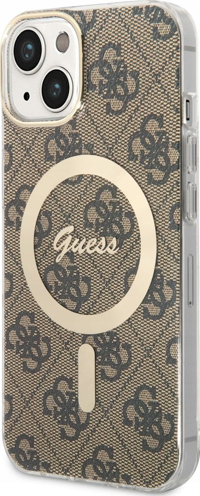 Guess 4G MagSafe Hülle für iPhone 14 braun Handyhülle