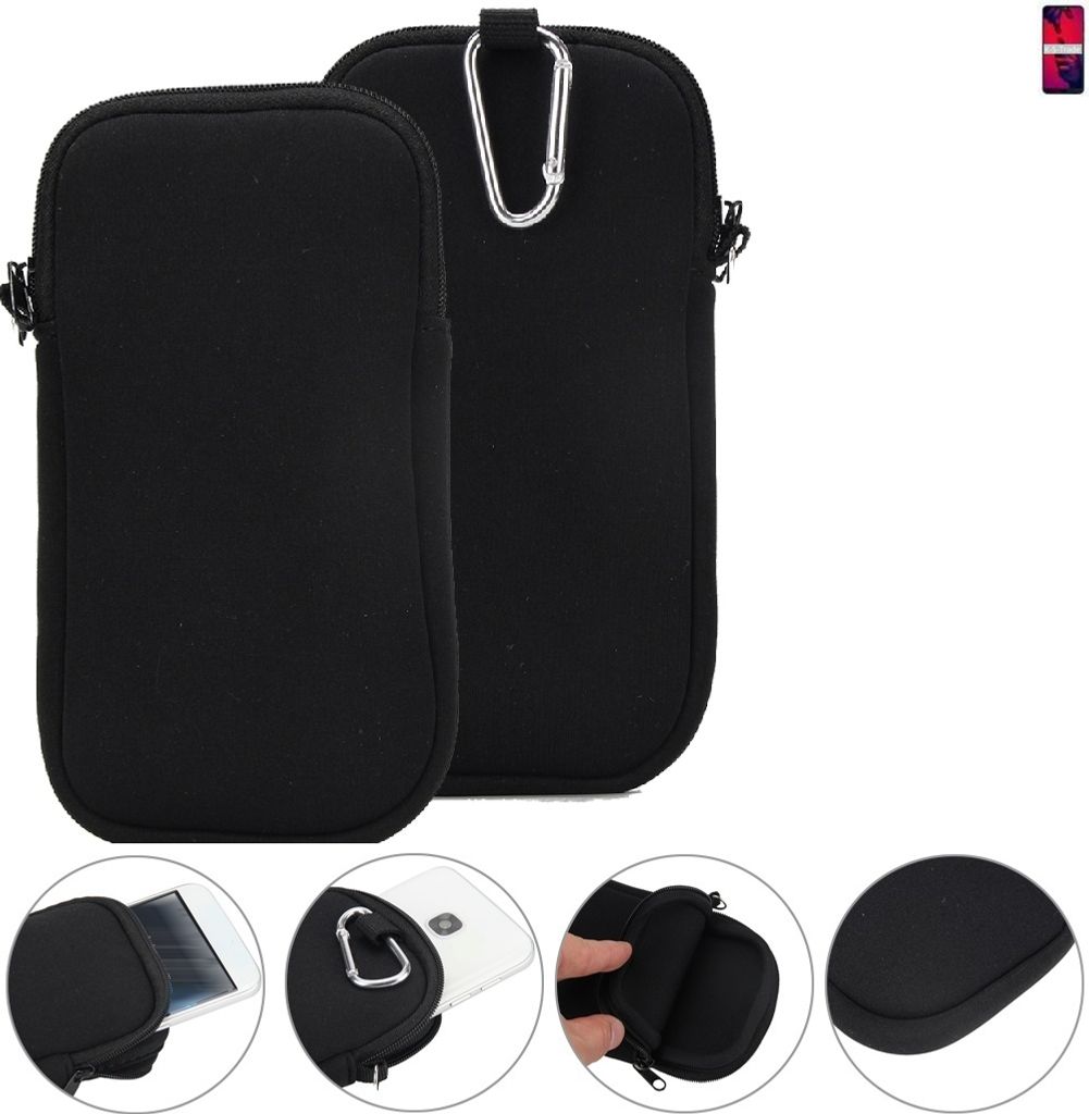 K-S-Trade Neopren-Hülle Handy-Hülle kompatibel mit Huawei P20 Pro Dual-SIM Schutzhülle Neoprenhülle Sleeve Schutz-Hülle Gürtel Tasche Case
