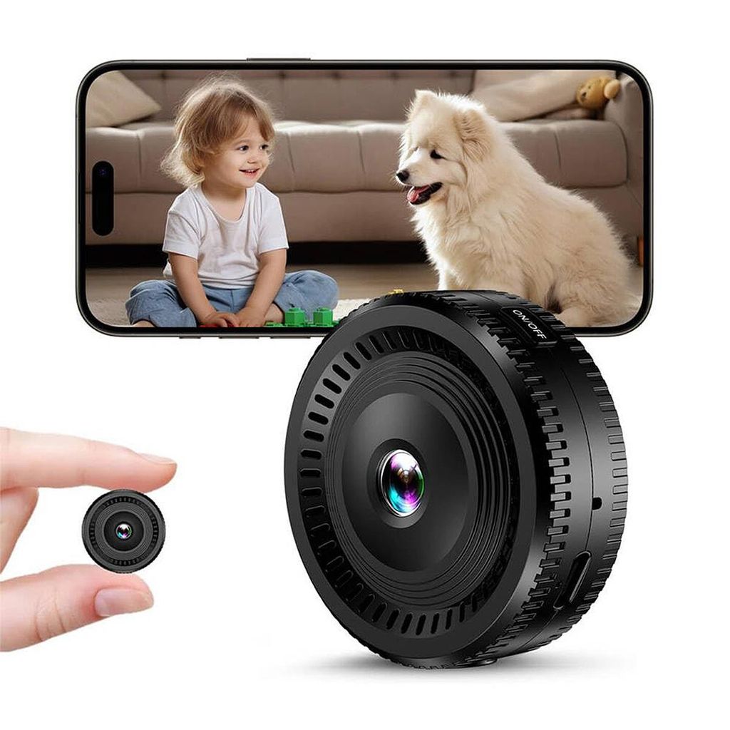 Überwachungskameras, 1080P HD-WLAN-Kamera, Sicherheitskamera für Haustiere, Versteckte Kameras Mini mit Nachtsicht und Bewegungserkennung