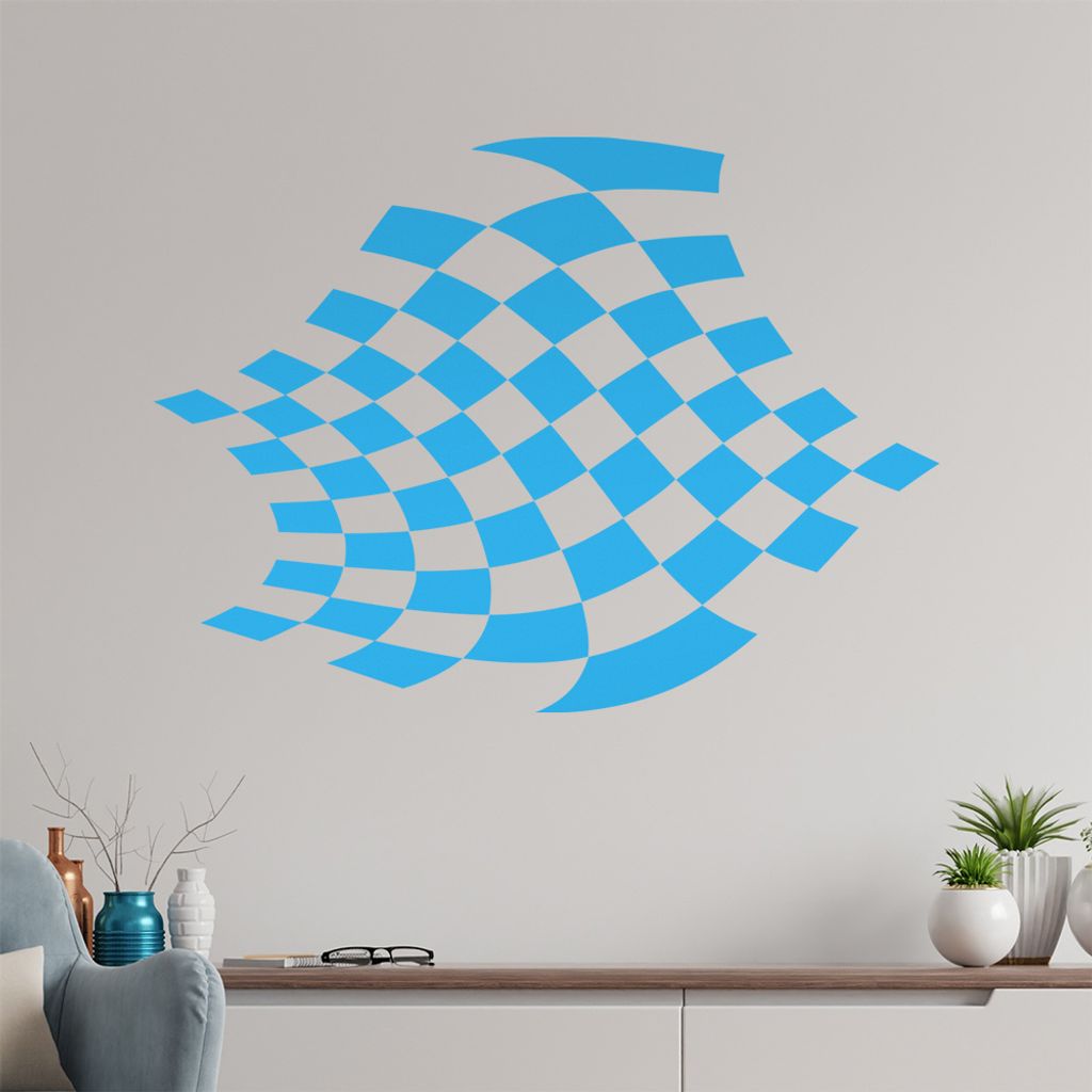 Karo verzerrt Wandtattoo in 6 Größen - Wandaufkleber Wall Sticker - Dekoration, Küche, Wohnzimmer, Schlafzimmer, Badezimmer