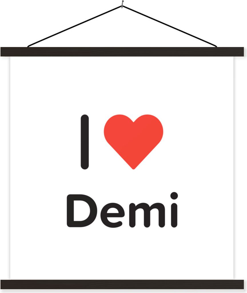 MuchoWow Textilposter Ich liebe - Demi - Girl 40x40 cm mit schwarzem Rahmen - Fotos