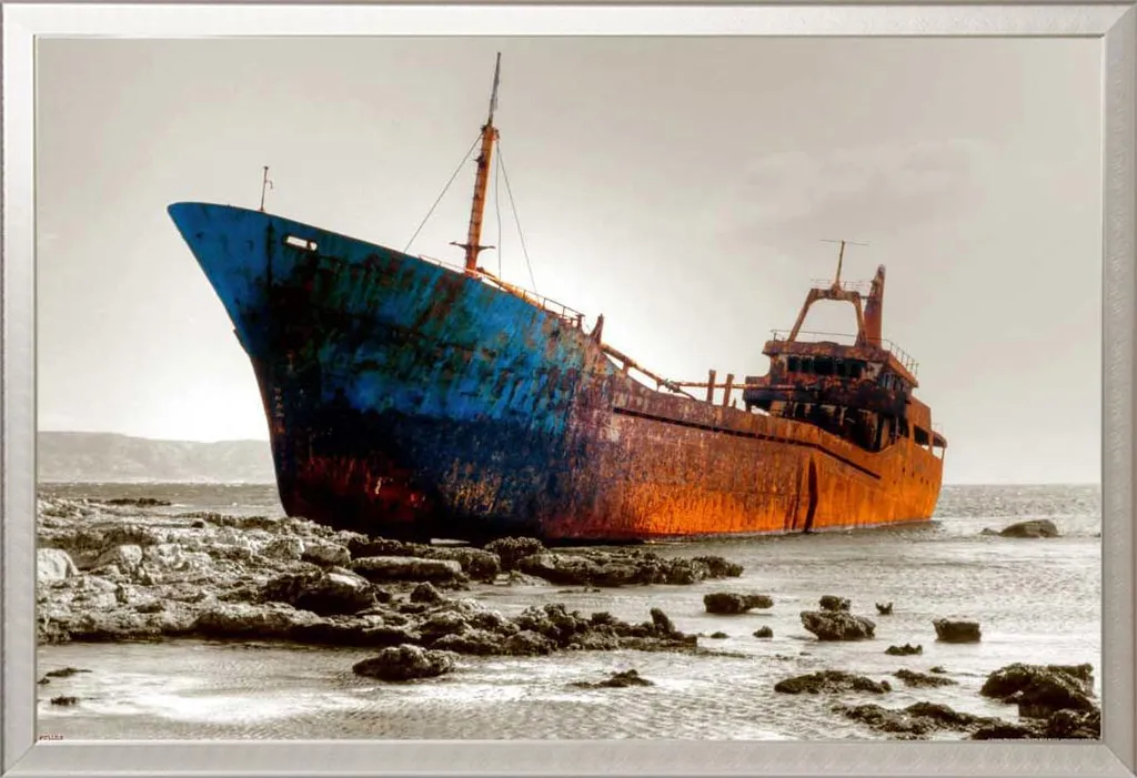 Fini les affiches abîmées : Poster Shipwreck avec cadre alu incassable