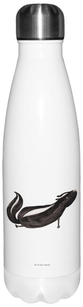 Mr. & Mrs. Panda Thermos Stinktier Yoga - Weiß - Geschenk, Thermosflasche, Wildtier, Trinkflasche, Raubtier, Liebe, Namaste, Wasserflasche, trinkf...