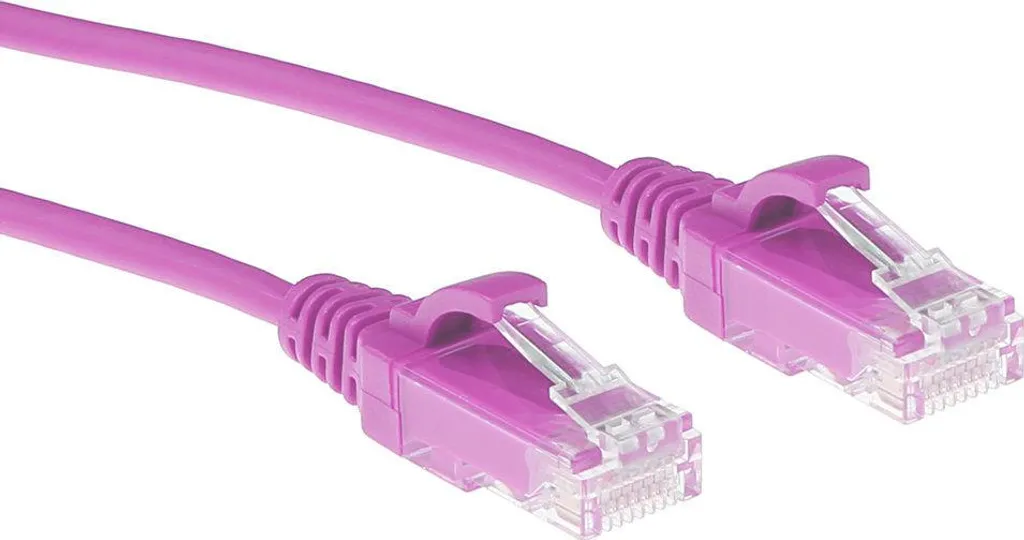 ACT DC9410 Cavo Patch Slimline CAT6 10m Rosa LSZH U/UTP per Server