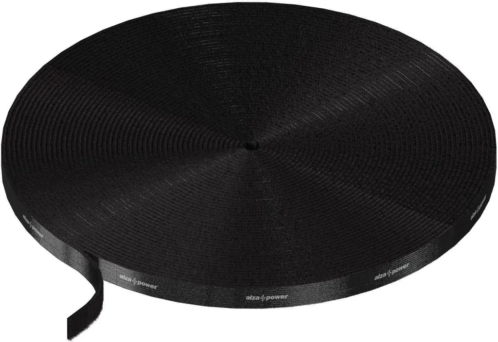 AlzaPower VelcroStrap+ Roll 25m noir ruban auto-agrippant découpable