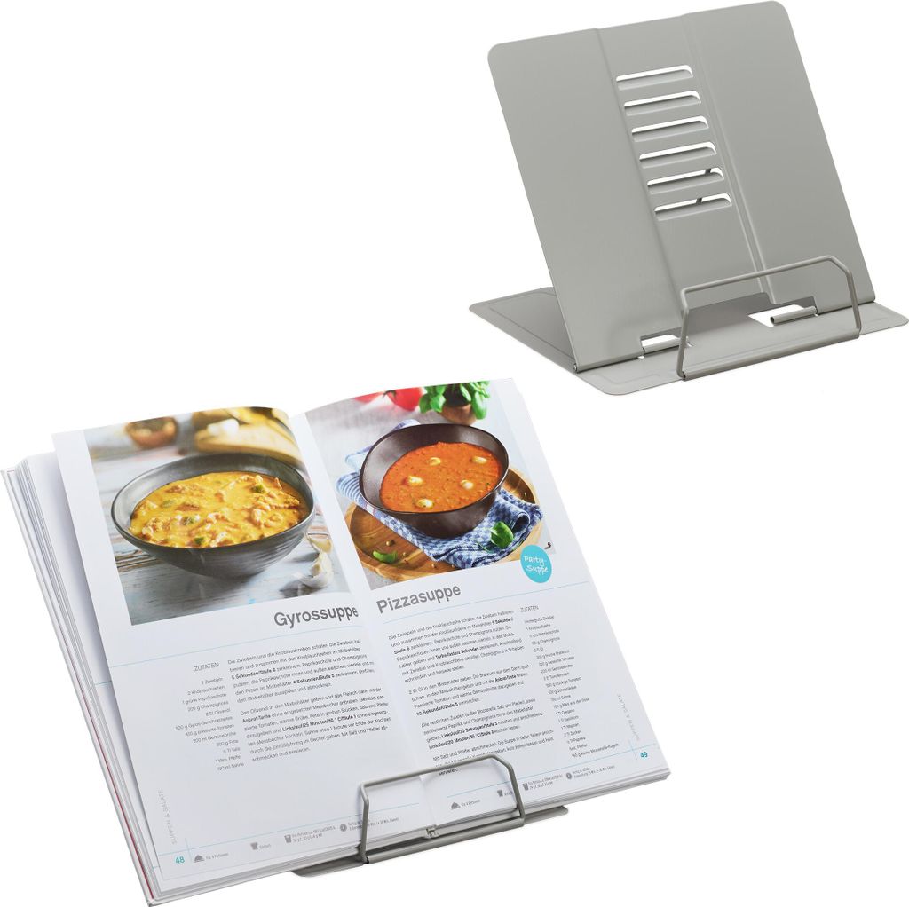 Relaxdays Buchständer, 2er Set, Leseständer 6-fach Produktbild 