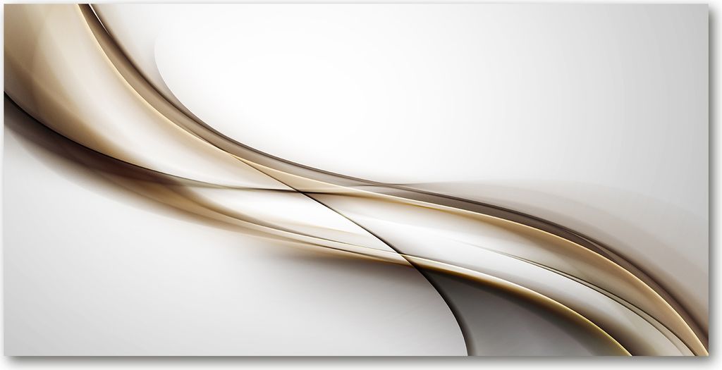 Tulup Küchenrückwand Spritzschutz aus Glas -100x50 -Spritzschutz auf gehärtetes GlasDeko Kunst Braune Welle