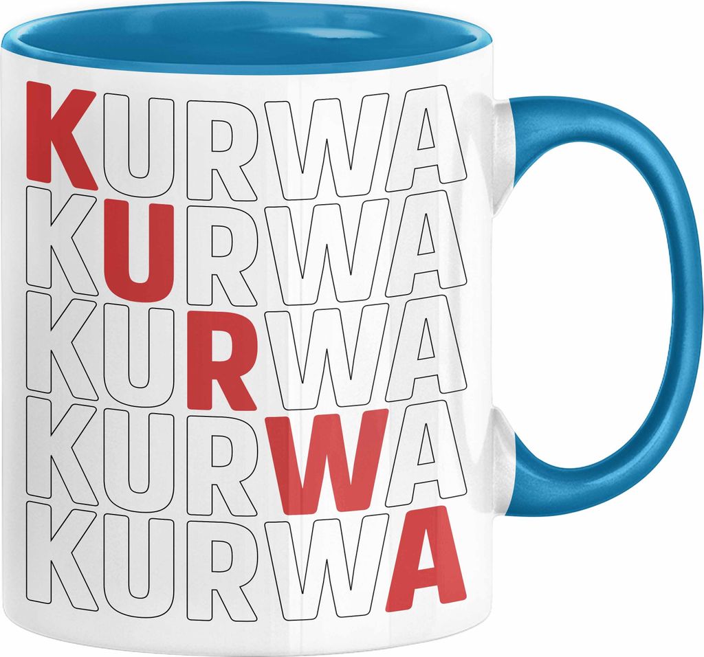 Kurwa Tasse Polen Polska Kaffee-Becher (Blau)