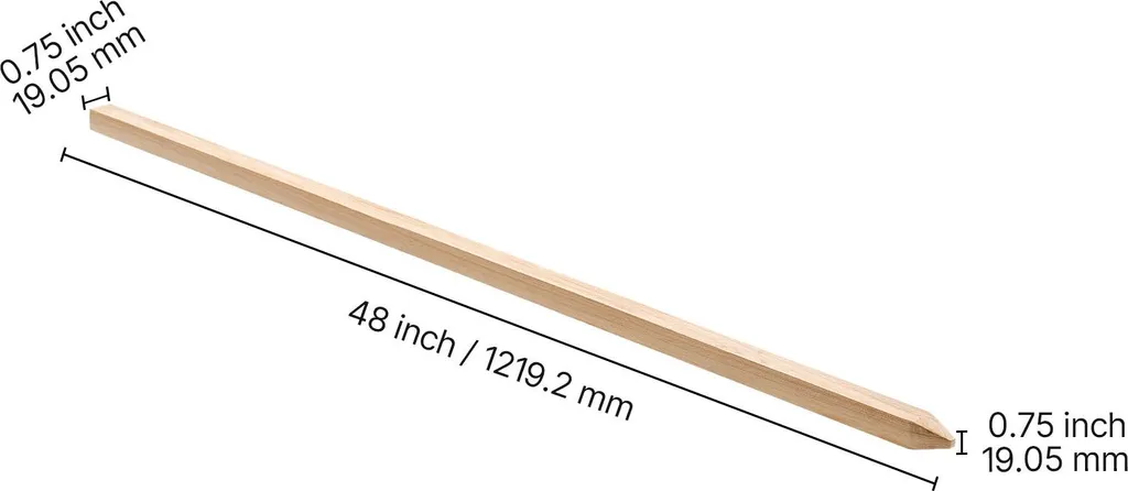 SucceBuy paletti in legno, 25 pezzi 19,05x19,05x1219,2 mm paletti in legno, paletti in legno con estremità appuntita, paletti per recinzioni in legno di abete, segnali per recinzioni di fango, confini del giardino, marcature per confini di proprietà - 8