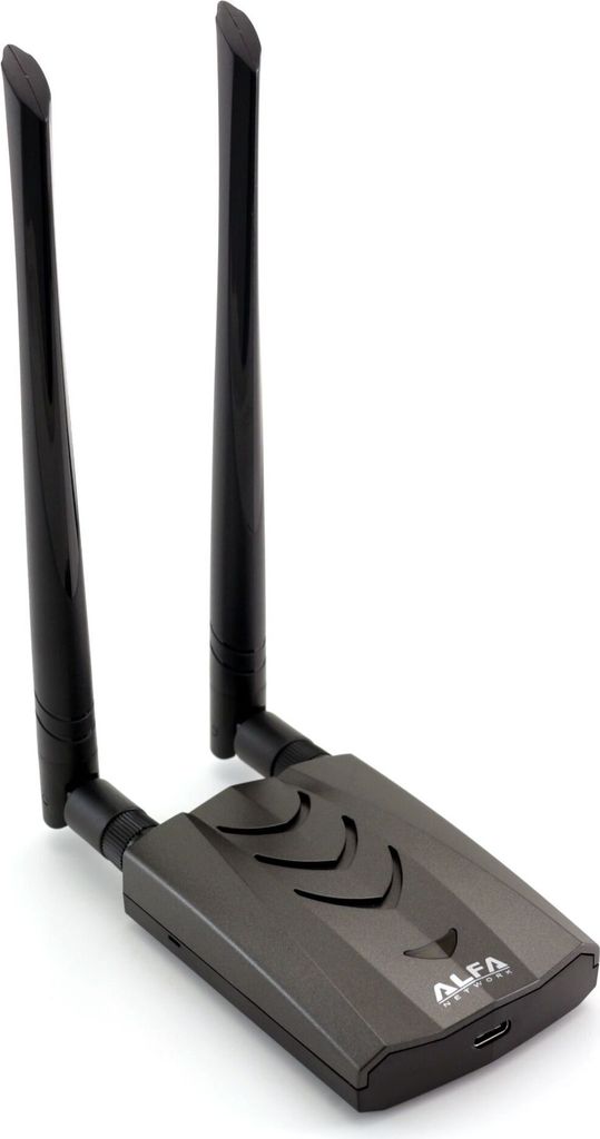 A wireless network adapter with two antennas.