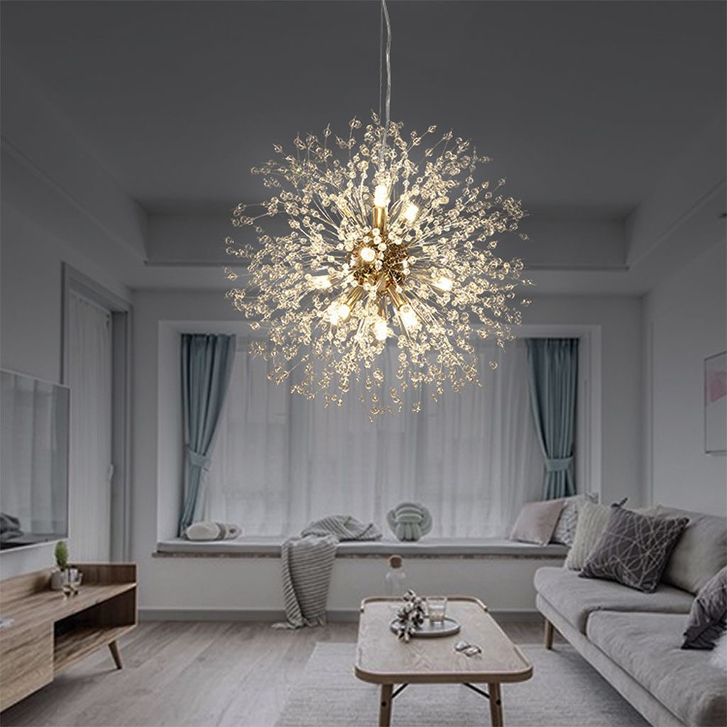 Löwenzahn Kronleuchter 8-Licht Golden  Pendelleuchte für Produktbild 3