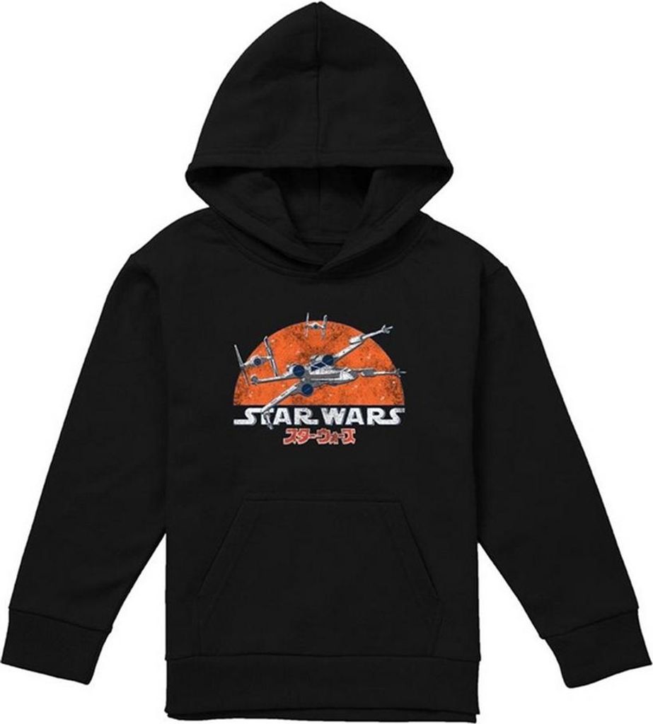 Star Wars - "Xwing And Tie Fighter Flight" Kapuzenpullover für Kinder TV23939 (152-158) (Schwarz)